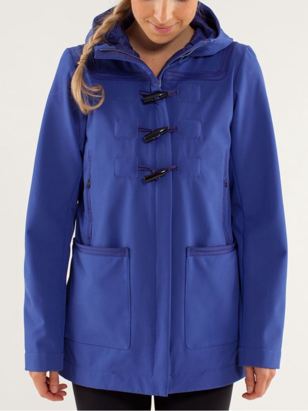 Lululemon Paddington Softshell Blue Purple Hooded Toggle Jacket Size 6